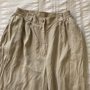 tan high rise, wide leg pants, size 8/38